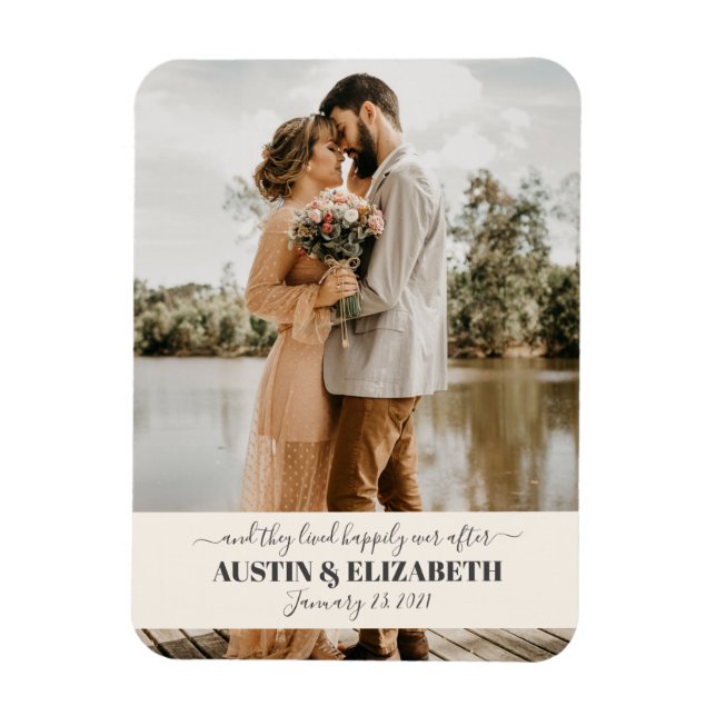 They lived happily ever after wedding thank you in magnet (Vertical)