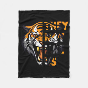 They Not Like Us Tigers Graphic Motivational Black Fleece Blanket