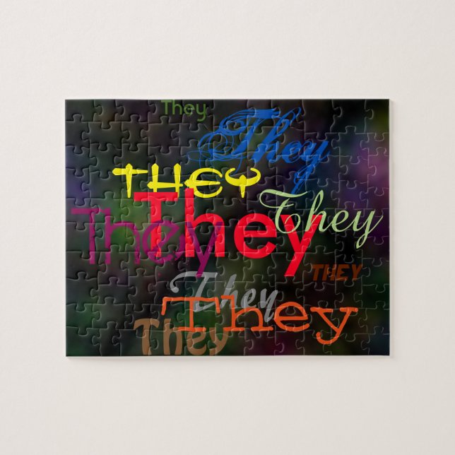 They or Custom Pronoun All Over Puzzle (Horizontal)