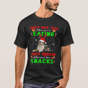 They See You Eating Reindeer Santa Australia Sheph T-Shirt