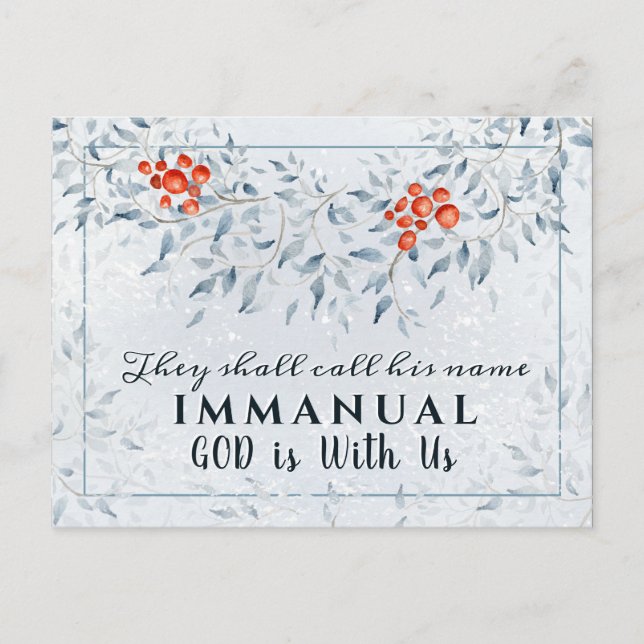 They shall call His name Immanuel, Christmas Postcard (Front)