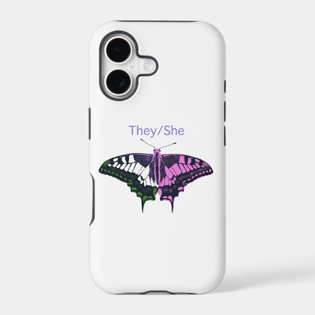 They/She Non-Binary Flag Swallowtail Butterfly (Back)