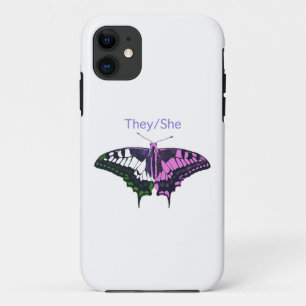 They/She Non-Binary Flag Swallowtail Butterfly Case-Mate iPhone Case