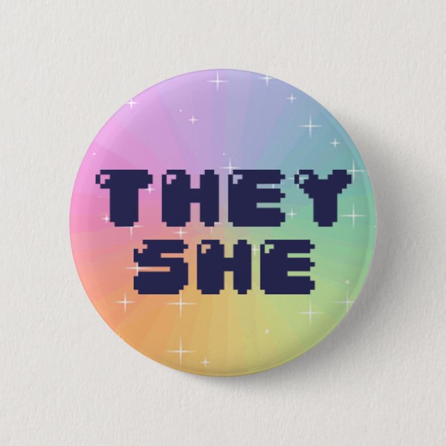 They She Pronoun Button (Front)