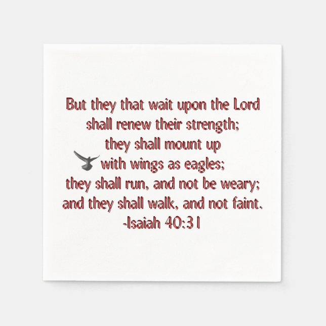 They That Wait Upon the Lord Napkin (Front)