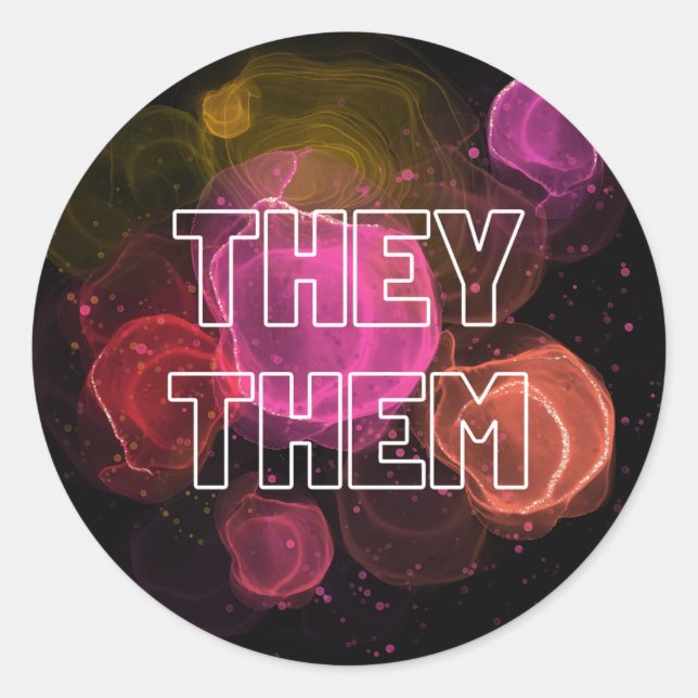 they them cool sticker to share pronoun preference (Front)