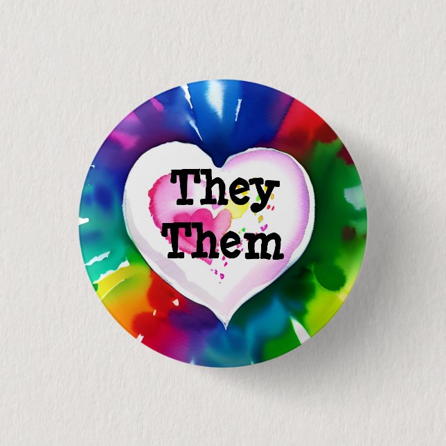 They / Them Customisable Pronoun Badge (Front)