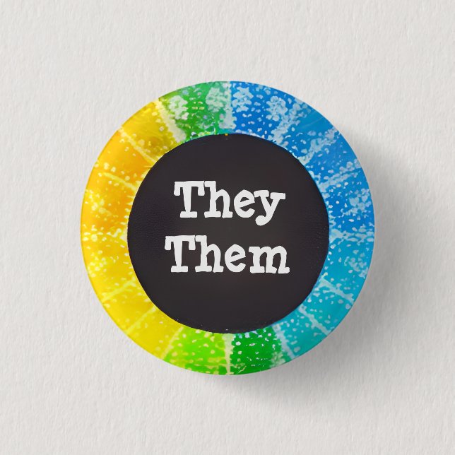 They / Them Customisable Pronoun Badge (Front)