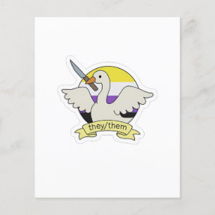 They Them Goose Non binary LGBT Pride Month Flyer