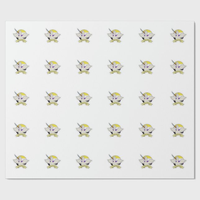 They Them Goose Non binary LGBT Pride Month  Wrapping Paper (Flat)