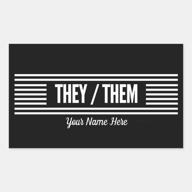 They Them in Stripes  Rectangular Sticker (Front)