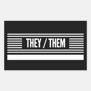 They Them in Stripes with space for writing Rectangular Sticker
