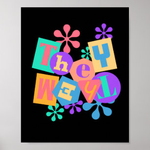 They/them. LGBT+Pride. Love wins. Poster