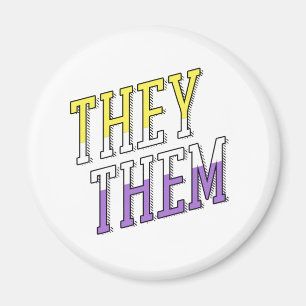 They Them Nonbinary Colours Magnet