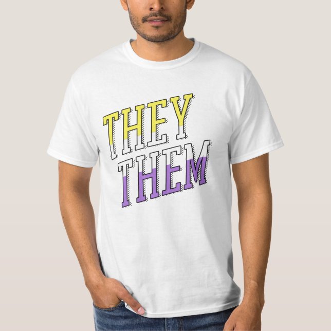 They Them Nonbinary Colours T-Shirt (Front)