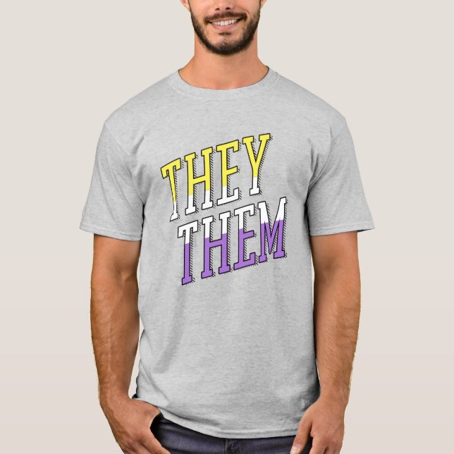 They Them Nonbinary Colours T-Shirt (Front)