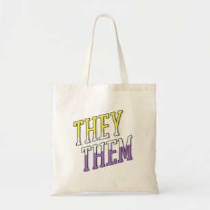 They Them Nonbinary Colours Tote Bag