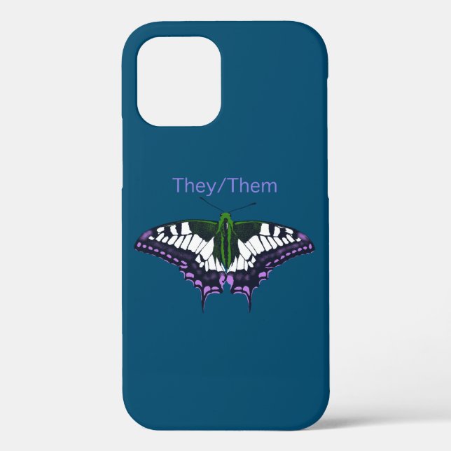 They/Them Nonbinary Pride Swallowtail Butterfly Case-Mate iPhone Case (Back)