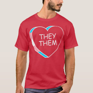 They Them NonBinary Pronouns Genderfluid Heart of  T-Shirt