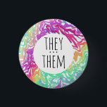 THEY/THEM Pronouns Colorful Rainbow Swirls CUSTOM 3 Cm Round Badge<br><div class="desc">Decorate your outfit with this cool art button. Makes a great  gift! You can customize it and add text too. Check my shop for lots more colors and patterns! Let me know if you'd like something custom too.</div>