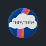 THEY/THEM Pronouns Colourful Rainbow Cloud 3 Cm Round Badge<br><div class="desc">Decorate your outfit with this cool art button. Makes a great  gift! You can customise it and add text too. Check my shop for lots more colours and patterns! Let me know if you'd like something custom too.</div>