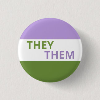 They/Them Pronouns Genderqueer Flag Badge