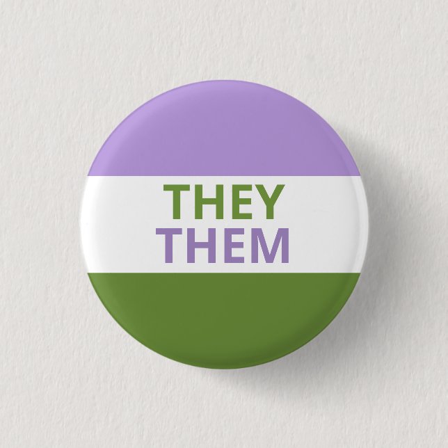 They/Them Pronouns Genderqueer Flag Badge (Front)