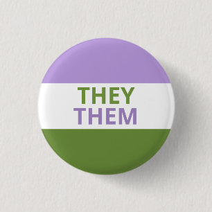 They/Them Pronouns Genderqueer Flag Badge