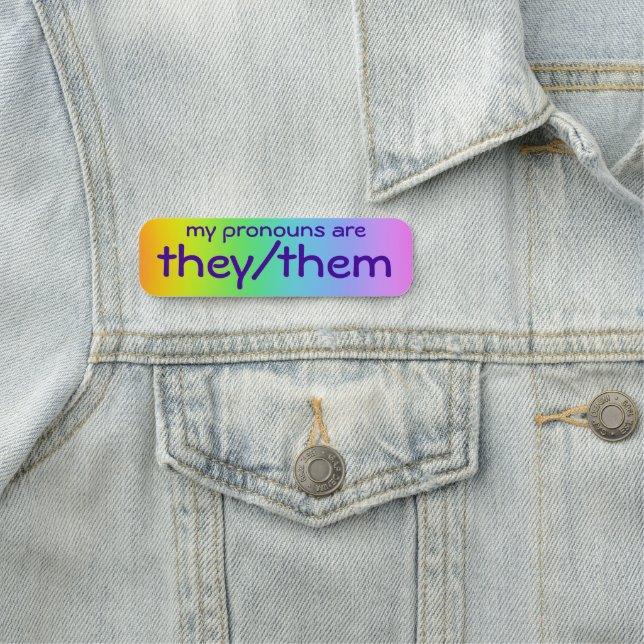 "They/Them" Pronouns Pin Name Tag (In Situ)
