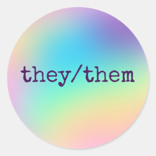 They/Them Pronouns Prismatic Rainbow Stickers