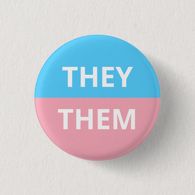 They/Them Pronouns Transgender Badge (Front)