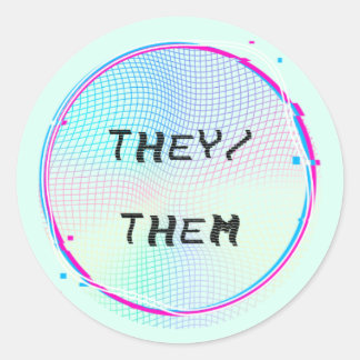 They/Them Retro Glitch Sticker