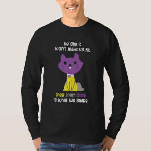 They Them Their Non Binary Fluid Pride For Queers T-Shirt