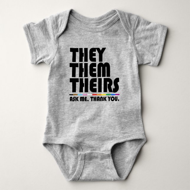 They Them Theirs Baby Bodysuit (Front)