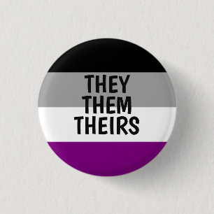 they/them/theirs pronouns ace asexual pride flag 3 cm round badge