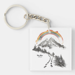 They/Them Trailblazer – LGBTQ Pride Camping Art,  Key Ring