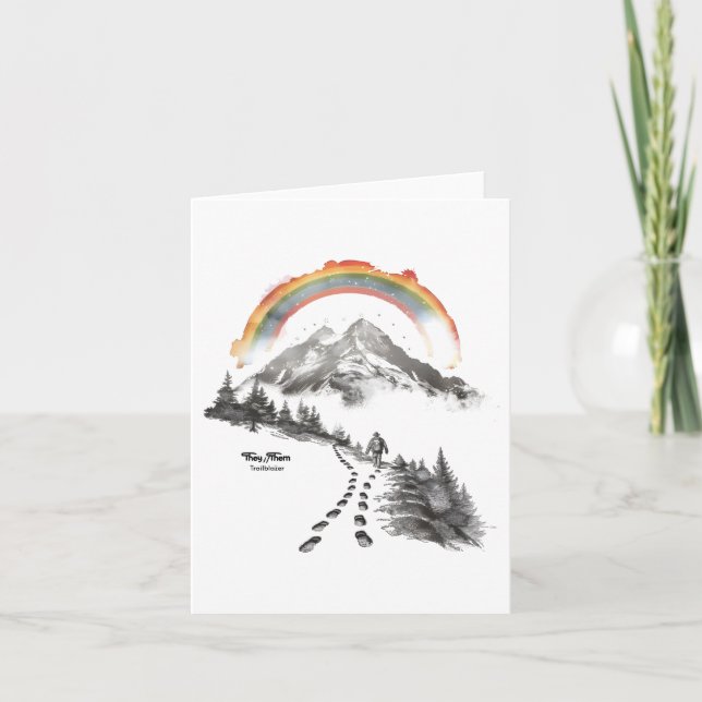 They/Them Trailblazer – LGBTQ Pride Camping Art,  Note Card (Front)