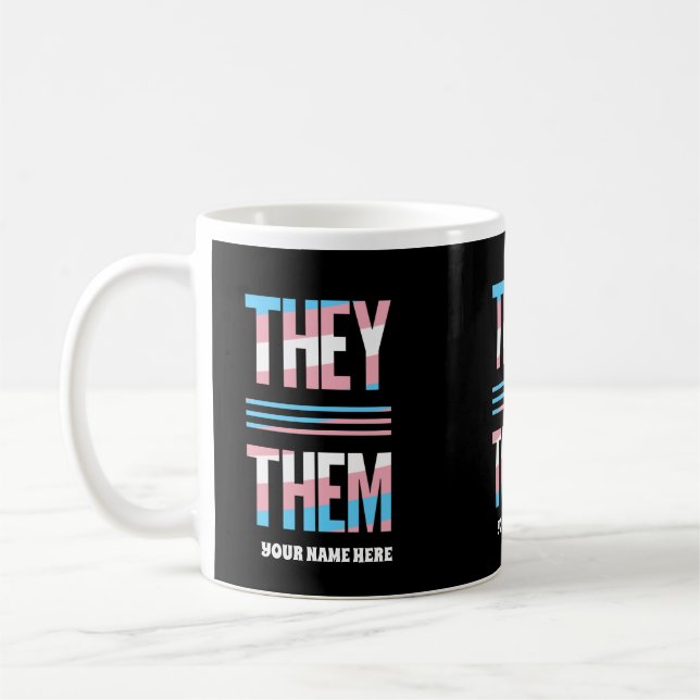 They Them Trans Flag Colours Coffee Mug (Left)