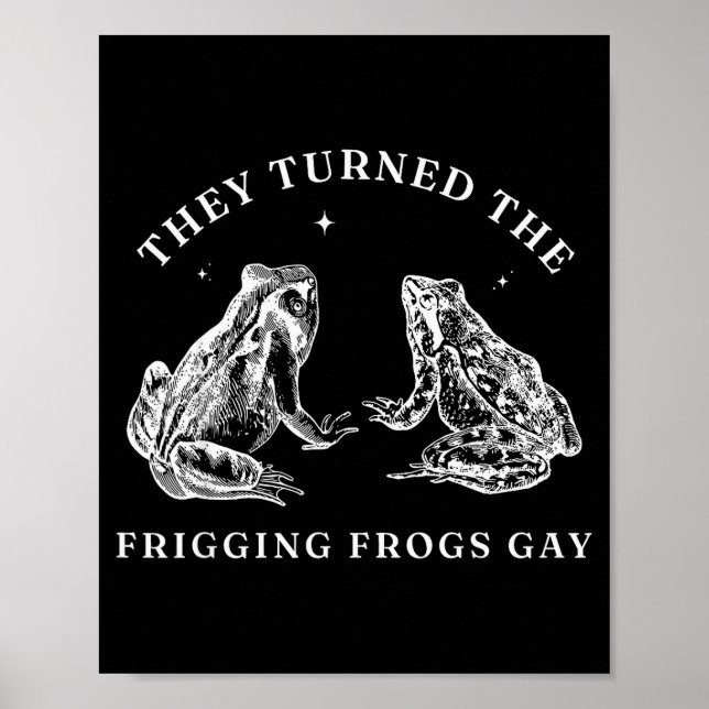 They Turned The Friggin' Frogs Gay Funny Frog Lgbt Poster (Front)