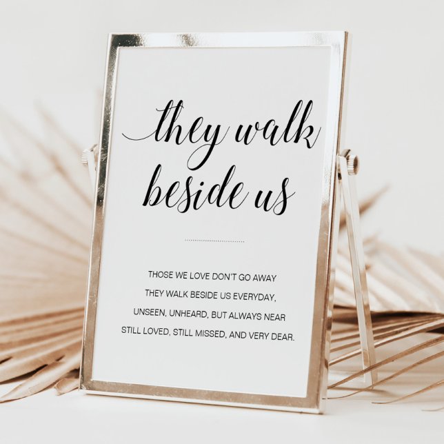 They Walk Beside Us Elegant Wedding Memorial Sign (Creator Uploaded)