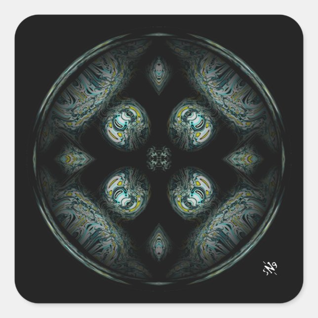 They watch us from above (god/alien-like beings) square sticker (Front)