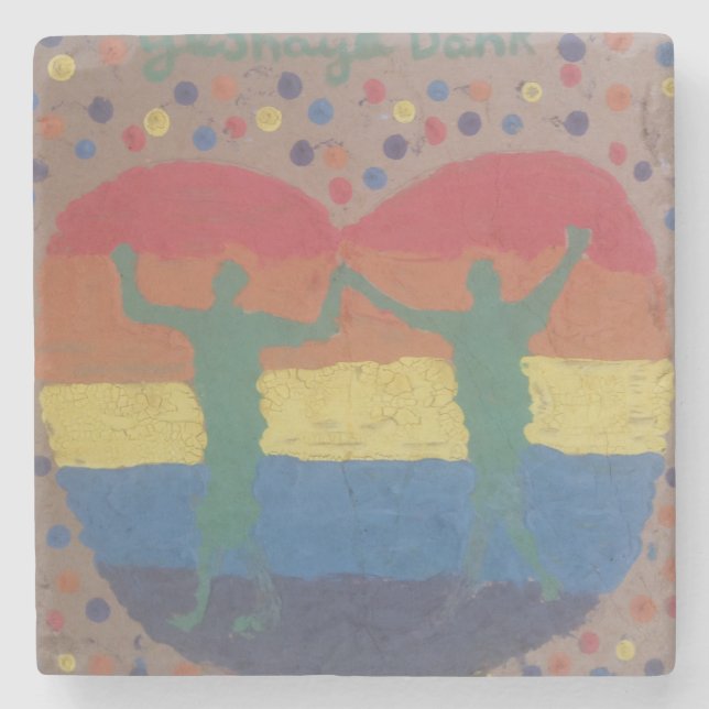 They wed the rainbow wedding by Yeshaya Dank Stone Coaster (Front)