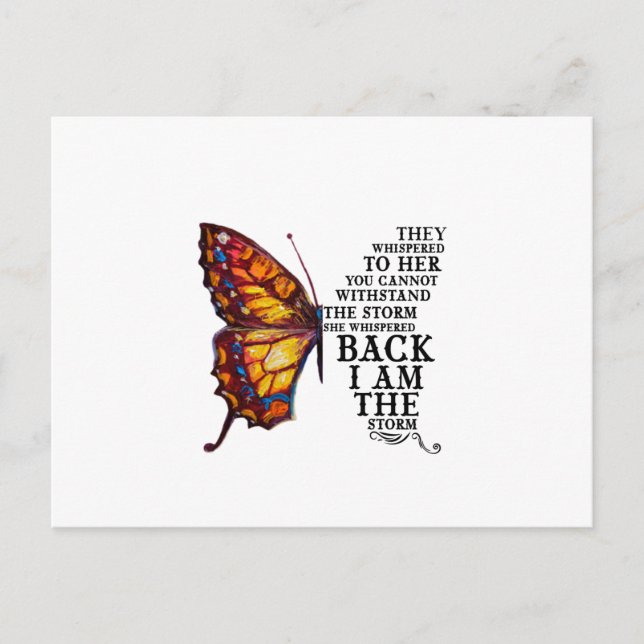 They Whispered Her You Cannot Withstand The Storm Holiday Postcard (Front)