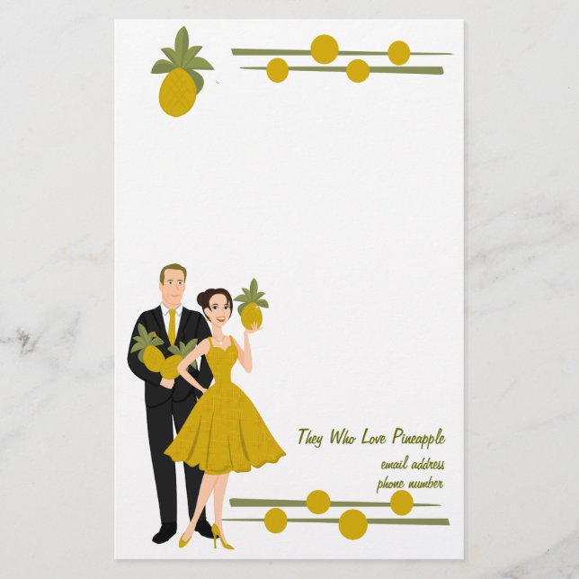 They Who Love Pineapple Stationery (Front)