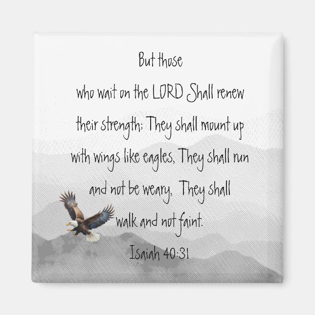 They Who Wait Upon the Lord Eagle Isaiah Magnet (Front)