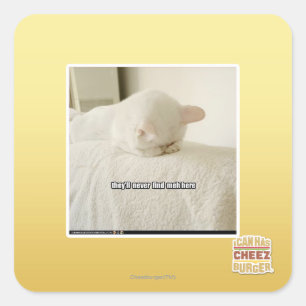 they'll never find meh here square sticker