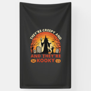Theyre Creepy Kooky Halloween Witch Graveyard Pump Banner