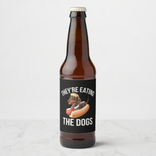 They're Eating The Dogs Donald Trump Debate 2024  Beer Bottle Label