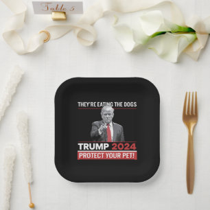 They're Eating The Dogs Trump 2024 Debate Paper Plate