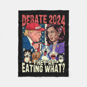 They're Eating What Funny Debate Election 2024 Pet Fleece Blanket